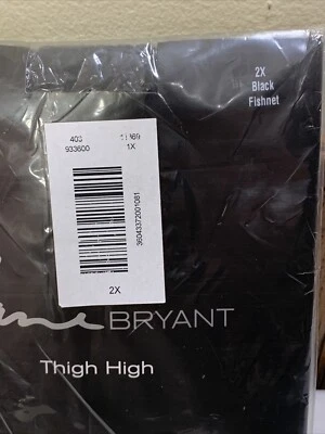 Lane Bryant Thigh High Stocking 2X Plus Size Black Sexy Fish Net 210-265 LBS - Image 1 of 4