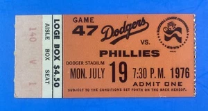 1976 Los Angeles Dodgers Ticket Stub - Philadelphia Phillies - Schmidt - Garvey - Bild 1 von 2