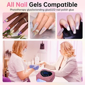UV LED Nail Lamp 72W Rechargeable Sparkly Wireless Nail Dryer Gel Polish Ligh... - Picture 1 of 6
