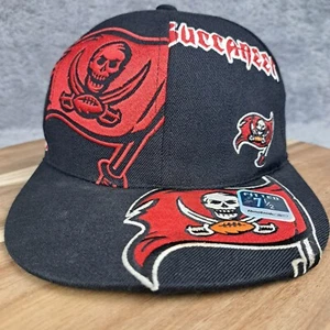 Gorra de colección Tampa Bay Buccaneers ajustada 7 1/2 logotipo grande AOP Reebok defectuosa - Imagen 1 de 19
