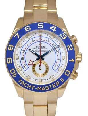 Rolex Yacht-Master II 18k Yellow Gold White Dial Blue Ceramic 44mm Watch 116688 - Image 1 of 4