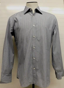 Boss Hugo Boss Mens XL Blue White Long Sleeve Striped Button Front Shirt - Picture 1 of 6