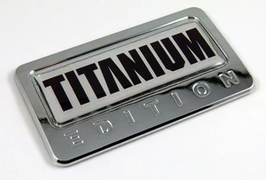 Titanium Edition Chrome Emblem with domed decal Car Auto Bike Badge Motorcycle - Imagen 1 de 2