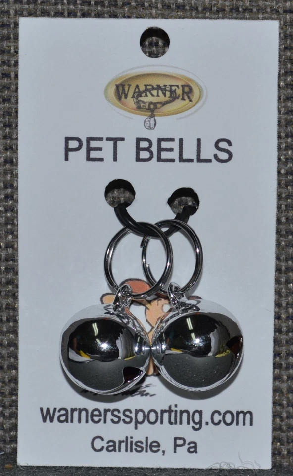 WARNER SPORTING SMALL SILVER COLORED STEEL PET JINGLE BELLS FOR DOG / CAT COLLAR - Image 1 of 1
