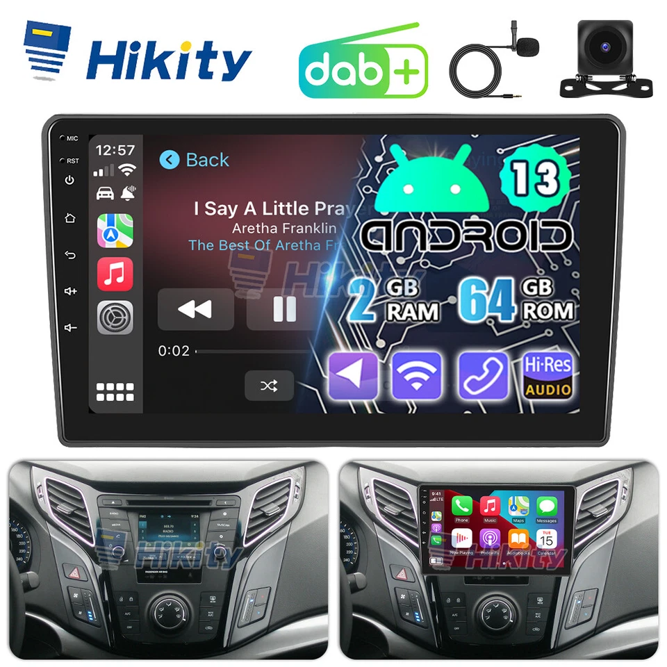DAB+ Carplay 2+64GB Android Radio Für Hyundai i40 2011-2019 GPS NAVI RDS Kamera - Bild 1 von 4