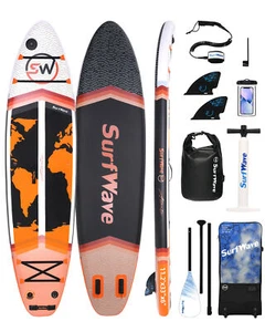 11'x34"x6" Inflatable Stand Up Paddle Board with Hand Pump Paddle Accessories - Picture 1 of 101