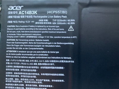 Genuine Battery Acer TravelMate P4 P449 P449-G2-M P449-G2-M-50WJ P449-MG-56T6 - Image 1 of 2
