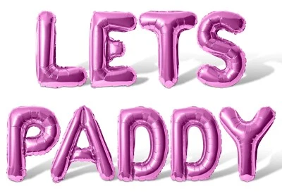 Banner balão carta LETS PADDY - 10 opções de cores - Decoração do dia de São Patrício - Imagem 1 de 4