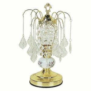 Floral Ceramic accent On/off Touch Accent Lamp with crystal-like, Polished Gold  - Picture 1 of 1