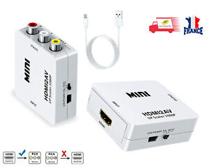 HDMI vers RCA Full HD Vidéo 1080P AV Convertisseur Adaptateur + câble USB 