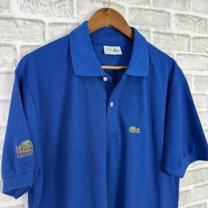 VTG La Chemise Lacoste Royal Blue Preppy Collared Polo Shirt Mens XL Jacquard - Picture 1 of 6