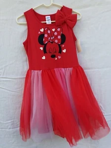 NEU DISNEY'S MINNIE MOUSE Mädchen Tutu ärmelloses Kleid 12/14 ROTER TÜLL - Bild 1 von 5