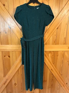 CALVIN KLEIN PLISSEE TULPE KURZARM GRÜN METALLIC JUMPSUIT GR. 6 (0950) - Bild 1 von 10