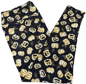 LuLaRoe Womens Leggings Size TC2 Pumpkins Halloween Jack-O-Lanterns Plus 18+ - Imagen 1 de 4