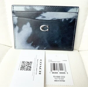 NWT Coach Essential Tie Dye Card Case Slim Wallet Midnight Navy Blue # CT916 - Picture 1 of 6