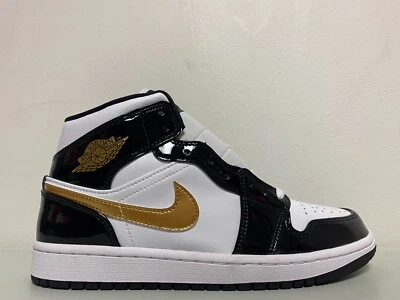 Nike Air Jordan 1 Mid SE Negro Metálico Dorado Blanco 852542-007 Para hombres Talla 10.5 Foto 1 de 4