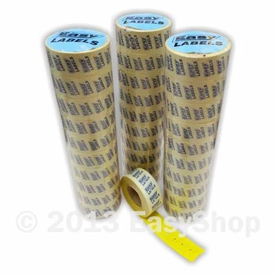 EASY LABEL 22 X 12mm Punch Hole CT1 Price Marking Gun Labels Yellow with Permanent Adhesive