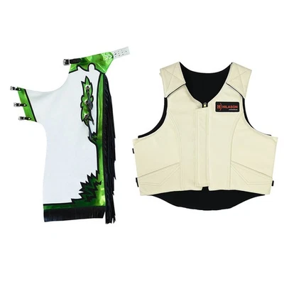 Chaleco protector de cuero de seguridad para montar toros y gorras de rodeo HILASON Western Horse Bull Foto 1 de 4