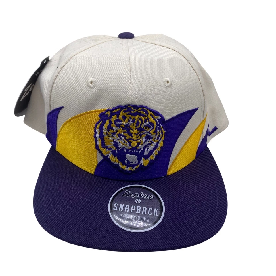 NWT Zephyr LSU Tigers Snapback Hat Purple Gold Embroidered Tiger Logo Adjustable - Image 1 of 4