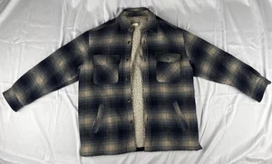 Ralph Eton Sherpa gefütterte Flanell Jacke Herren XL VNTG Stepp gefütterte Ärmel SELTENER FUND - Bild 1 von 11