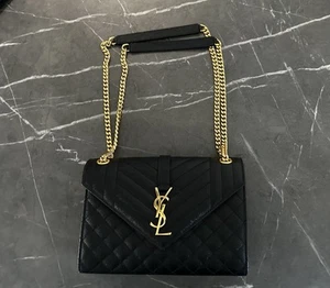 Yves Saint Laurent Bag Black ENVELOPE MEDIUM LAMMLEDER YSL neu - Bild 1 von 19