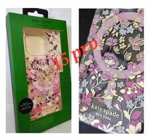 Kate Spade Hardshell Magsafe Case iPhone 15 Pro - Flowerbed Pink - Picture 1 of 1