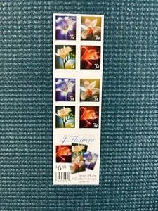 Scott #3490e: 4 Flowers MNH Booklet of 20. - Picture 1 of 1