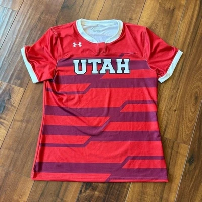 Camiseta de práctica de fútbol roja Utah Utes Under Armour para hombre mediana Foto 1 de 4
