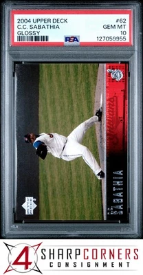 Cubierta superior brillante 2004 #62 C.C. SABATHIA HOF POP 2 PSA 10 Foto 1 de 3