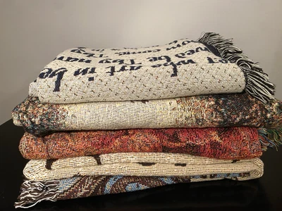 Lote de 4 mantas tapices Foto 1 de 4