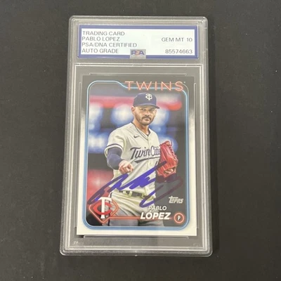 2024 Topps Update Series 2 #651 Pablo Lopez signed card PSA Auto 10 - Image 1 of 2