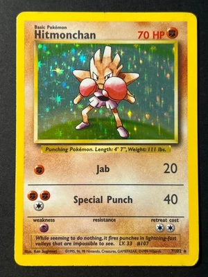 Hitmonchan 7/102 Holo Rare Base Set Unlimited - Pokemon Card WOTC E LP - - Image 1 of 4