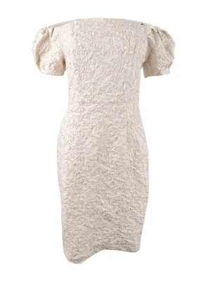 Vestido vaina para mujer Betsy & Adam con hombros descubiertos (10, champán) Foto 1 de 2