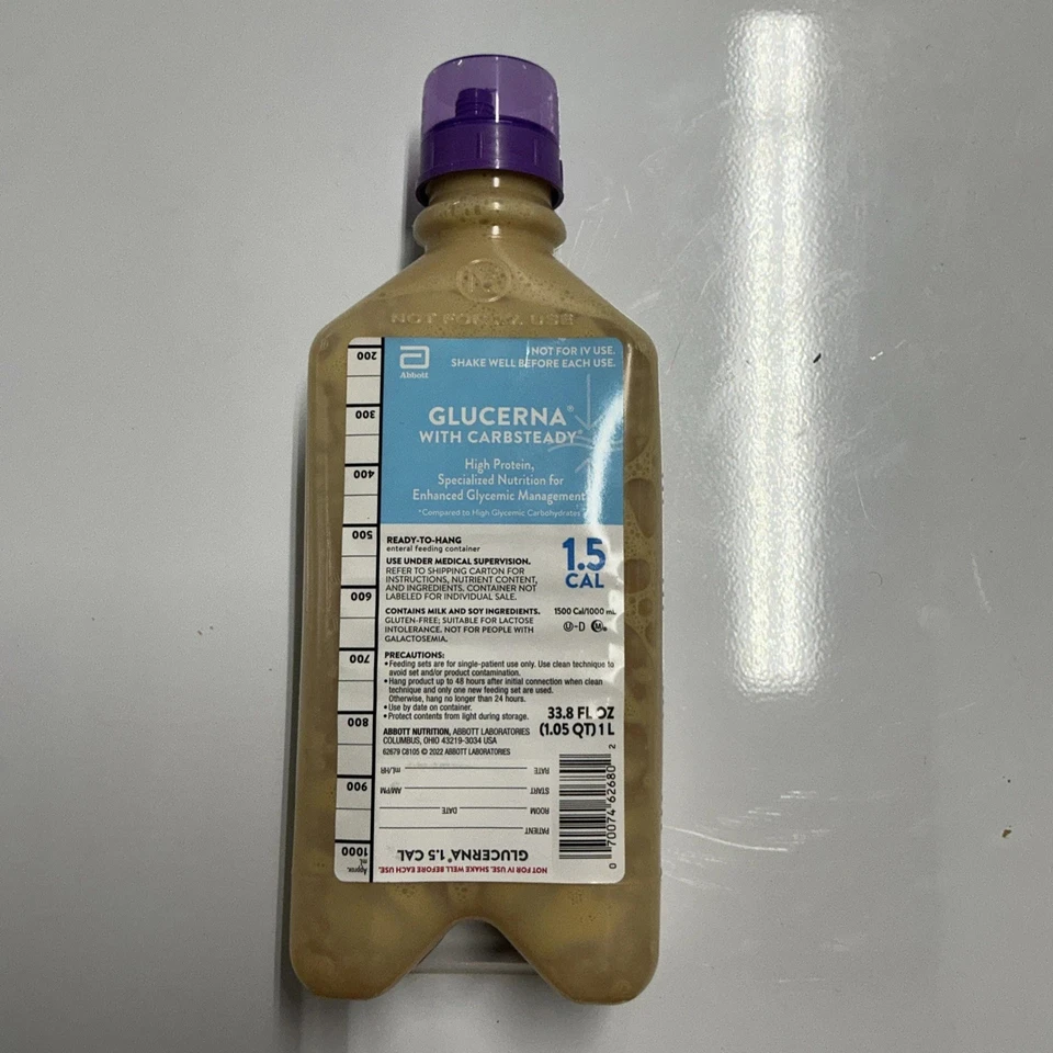 Case Of 8 Glucerna With Carbsteady High Protein, Nutrition, Unflavored- 33.8OZ - Image 1 of 1