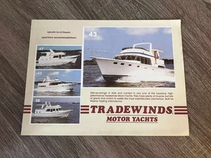 TRADEWINDS MOTOR YACHT VINTAGE BARCA YACHT BROCHURE PUBBLICITÀ - Foto 1 di 2
