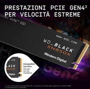 Western Digital WD_BLACK SN850X 2TB NVMe SSD Interno (WDS200T2X0E) - Imagen 1 de 3