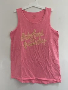 Cat & Jack Kids Girls Sisterhood Friendship Cotton Blend Tank Top Pink XL 14/16 - Picture 1 of 4