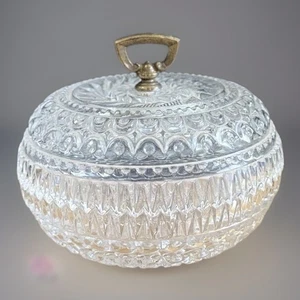 Vintage Bonboniere mit Messinggriff aus Glas - Bild 1 von 3