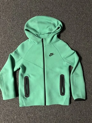 Sudadera con capucha verde menta para niños Nike Tech talla M Foto 1 de 4