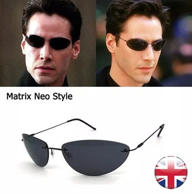 The Matrix Neo Style Polarized Sunglasses Ultralight Rimless Men Driving Brand