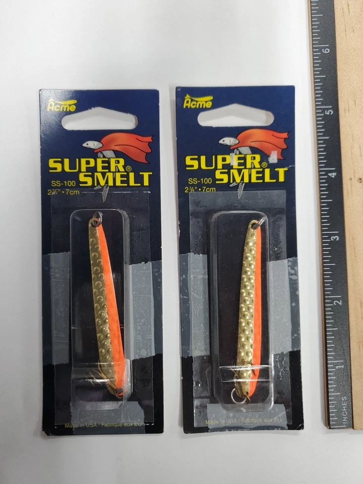 Лот из 2 Acme Super Smelt Оранжевый/Золотой Лосось Форель Троллинг 2,75" - Изображение 1 из 2