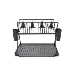 Brabantia Dish Rack SinkSide Large Dark Gray Foldable Removable Cutlery Basket - Picture 1 of 5