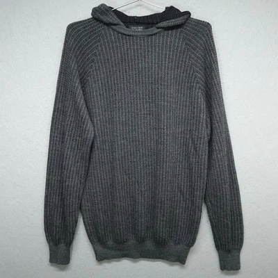Suéter Zara Hombre Hombre Grande Gris Con Capucha Tejido Waffle Mezcla Lana Pullover Foto 1 de 4