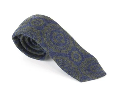 Suitsupply Men's Tie ~ 150 X 8 CM Blue Graphic Print Wool Silk - Image 1 of 4