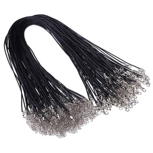 100Pcs Black Waxed Necklace Cord for Jewelry Making Craft Supplies - Picture 1 of 6