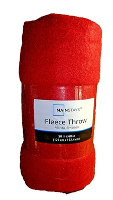 Manta polar Walmart MAINSTAYS 50"x 60" roja con hilo azul ~ regalo 605 nueva con etiquetas Foto 1 de 3