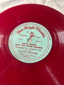 Star-Bright RED Record Snow White 78 rpm 1949 Rare Vinyl G R-16 - Foto 1 di 2