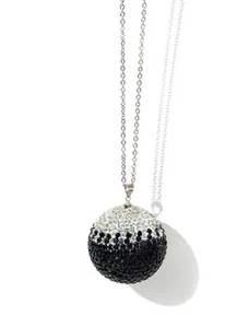 Car Diamond Crystal Ball Rearview Mirror Decoration Pendant (Silver And Black) - Picture 1 of 1