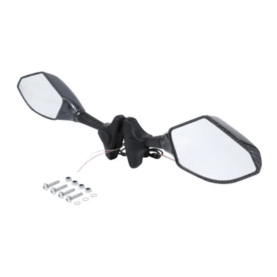 Racing Rearview Mirrors W/Turn Signal For Kawasaki ZZR600 04-08 Ninja 500R 04-09 - Image 1 of 4