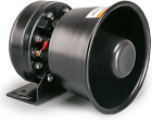 200 Watt High-Performance PA Siren Horn Speaker [Black Steel] [8 Ohms] [125-135 